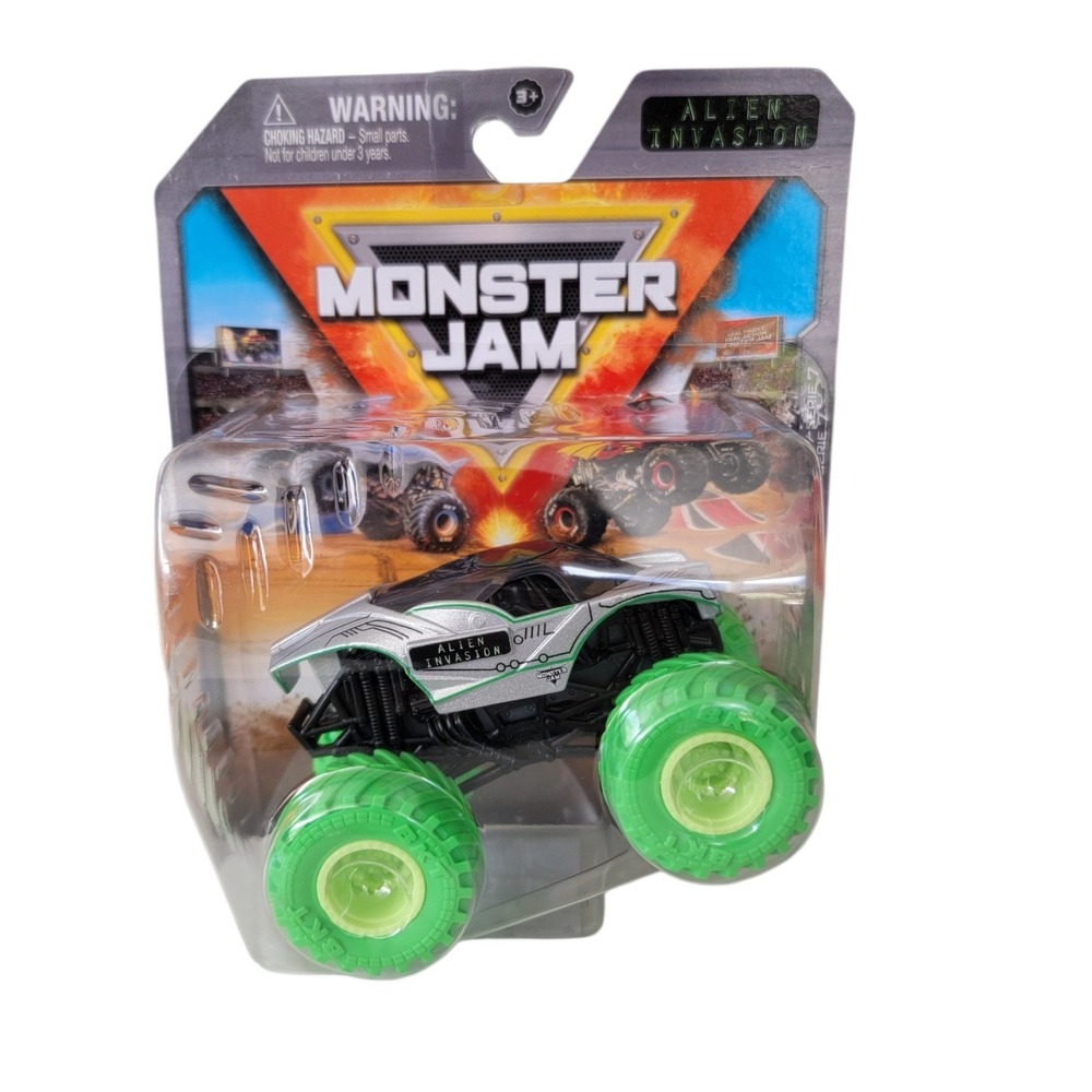 Monster Jam Alien Invasion Monster Truck Kids 1:64 Silver New Die Cast Toy